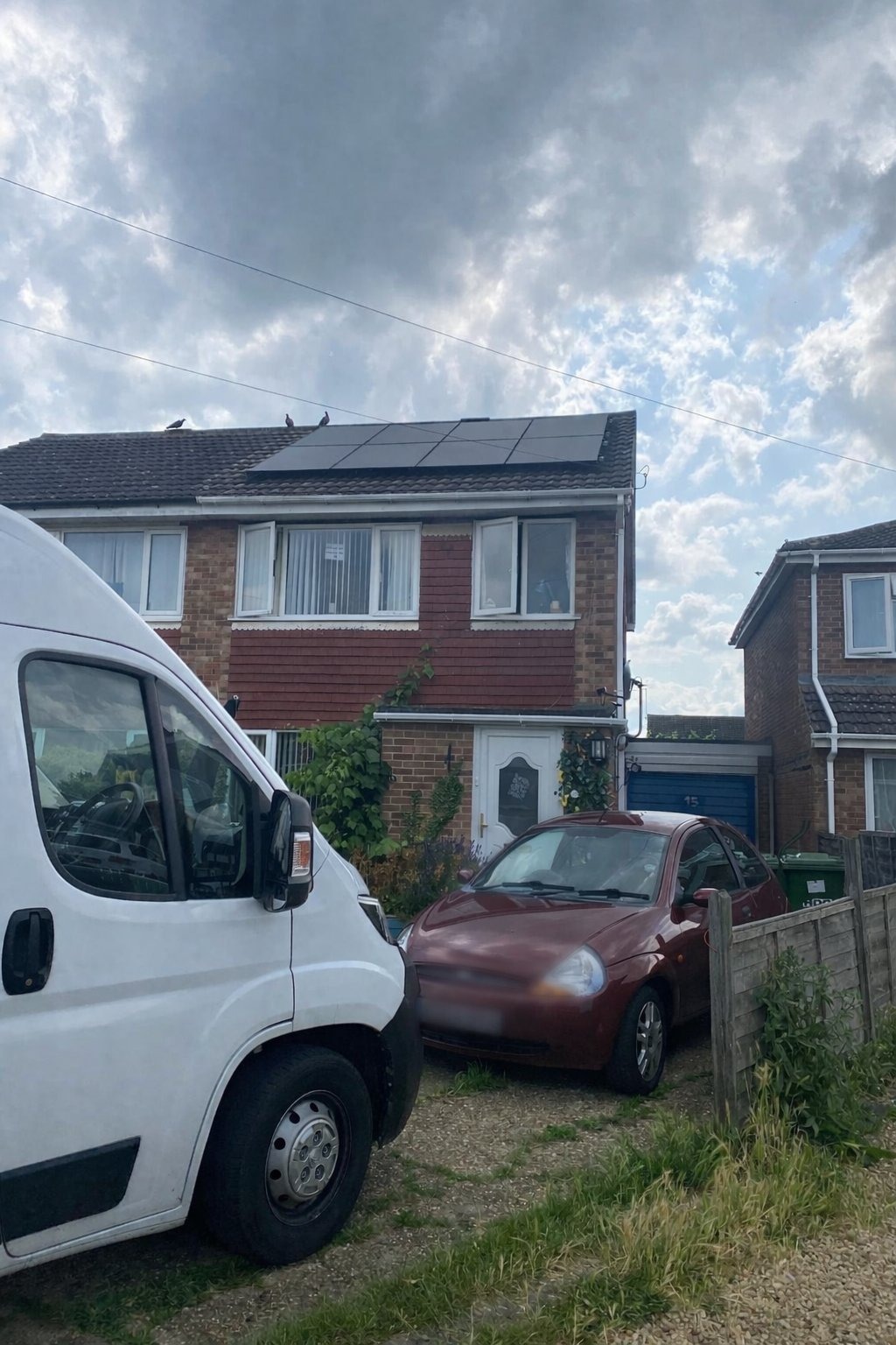 Semi-detached house with solar PV array installed